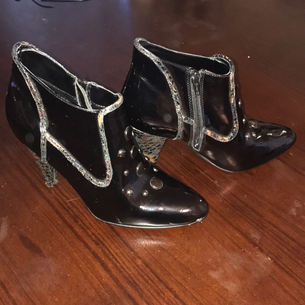 Black, fancy booties
